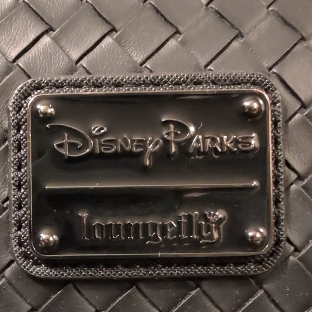 Loungefly Disney Parks Mickey Black Woven Backpack Like New (Wallet In Closet) - Picture 2 of 8